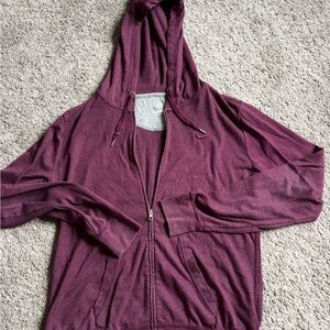 Nike Gray and Burgundy Hoodie